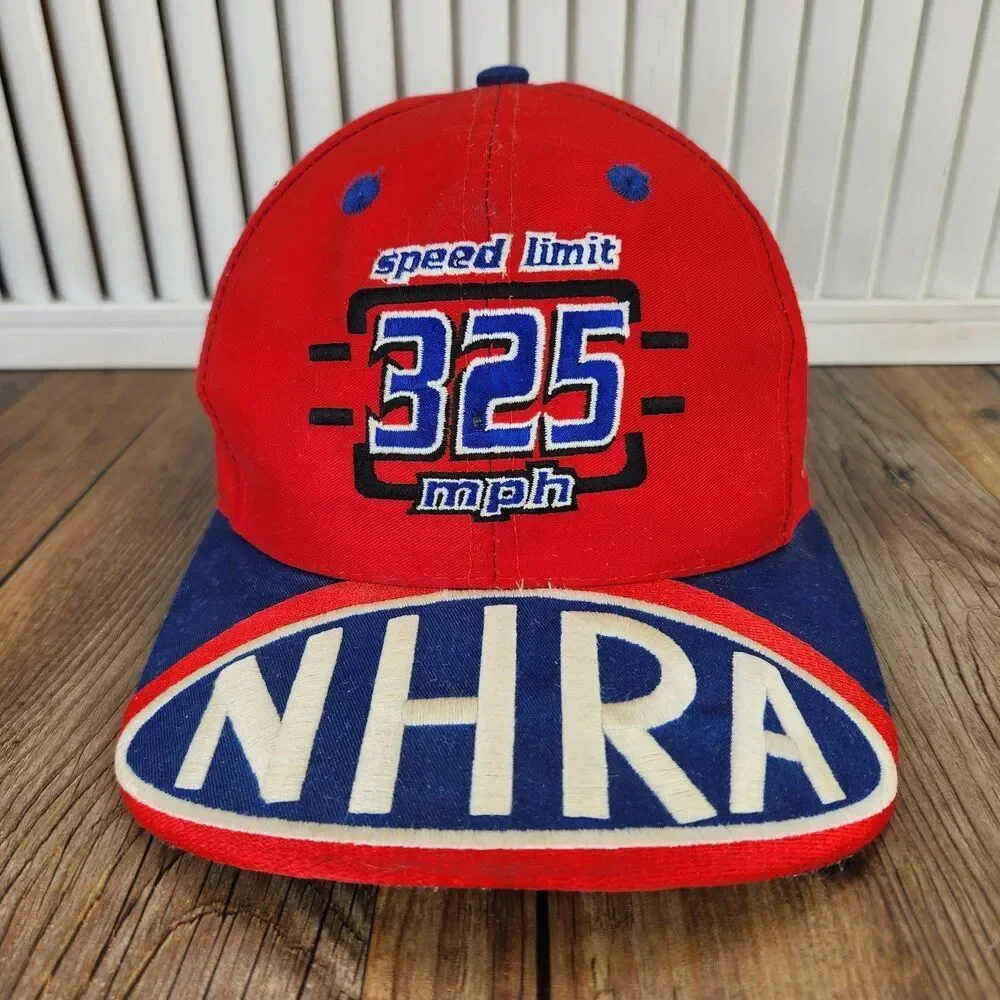 VTG Logo 7 NHRA Winston Drag Racing Snapback Hat Cap Red 325 MPH Speed Limit USA